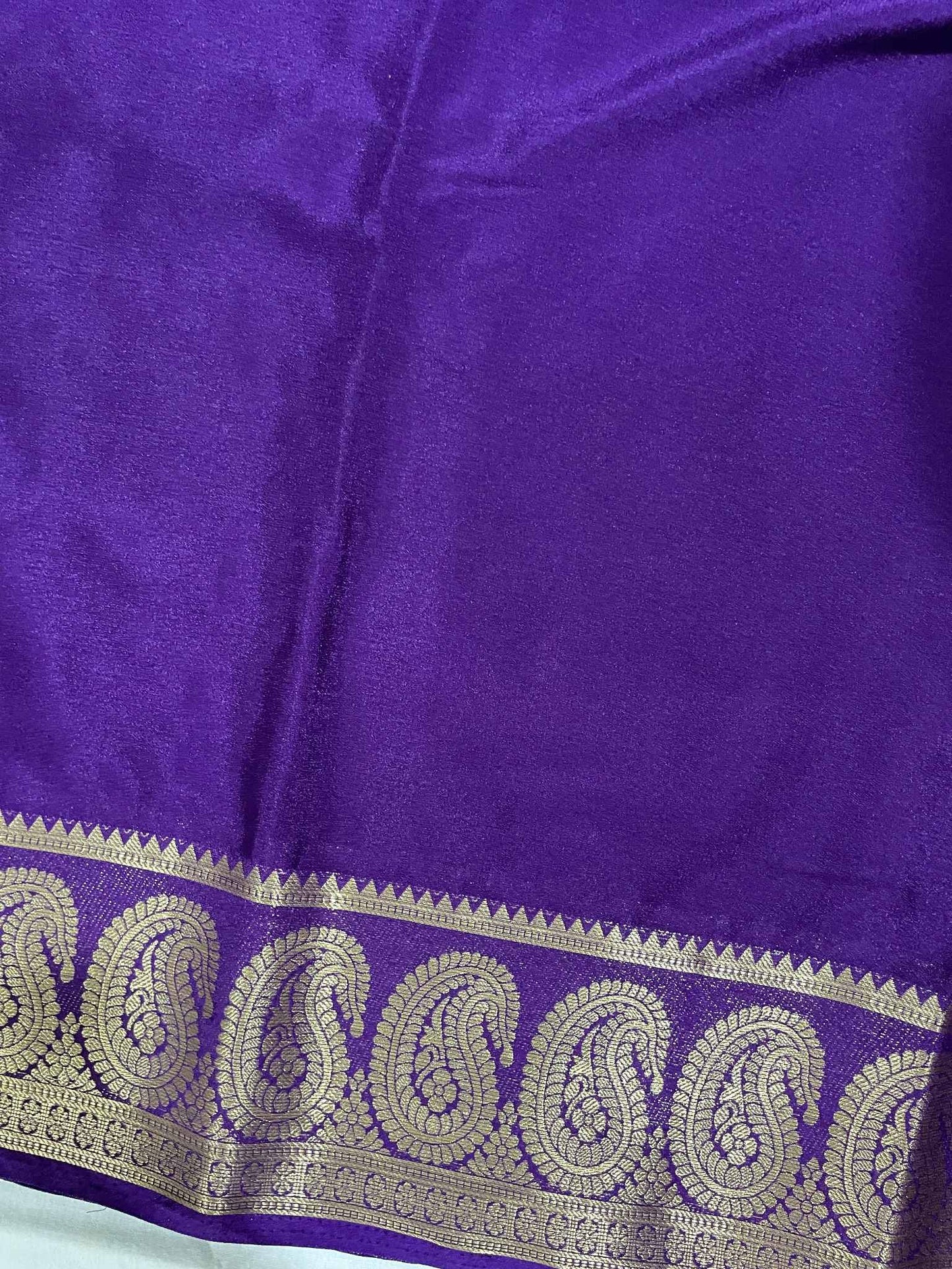 Purple Semi Crepe Saree