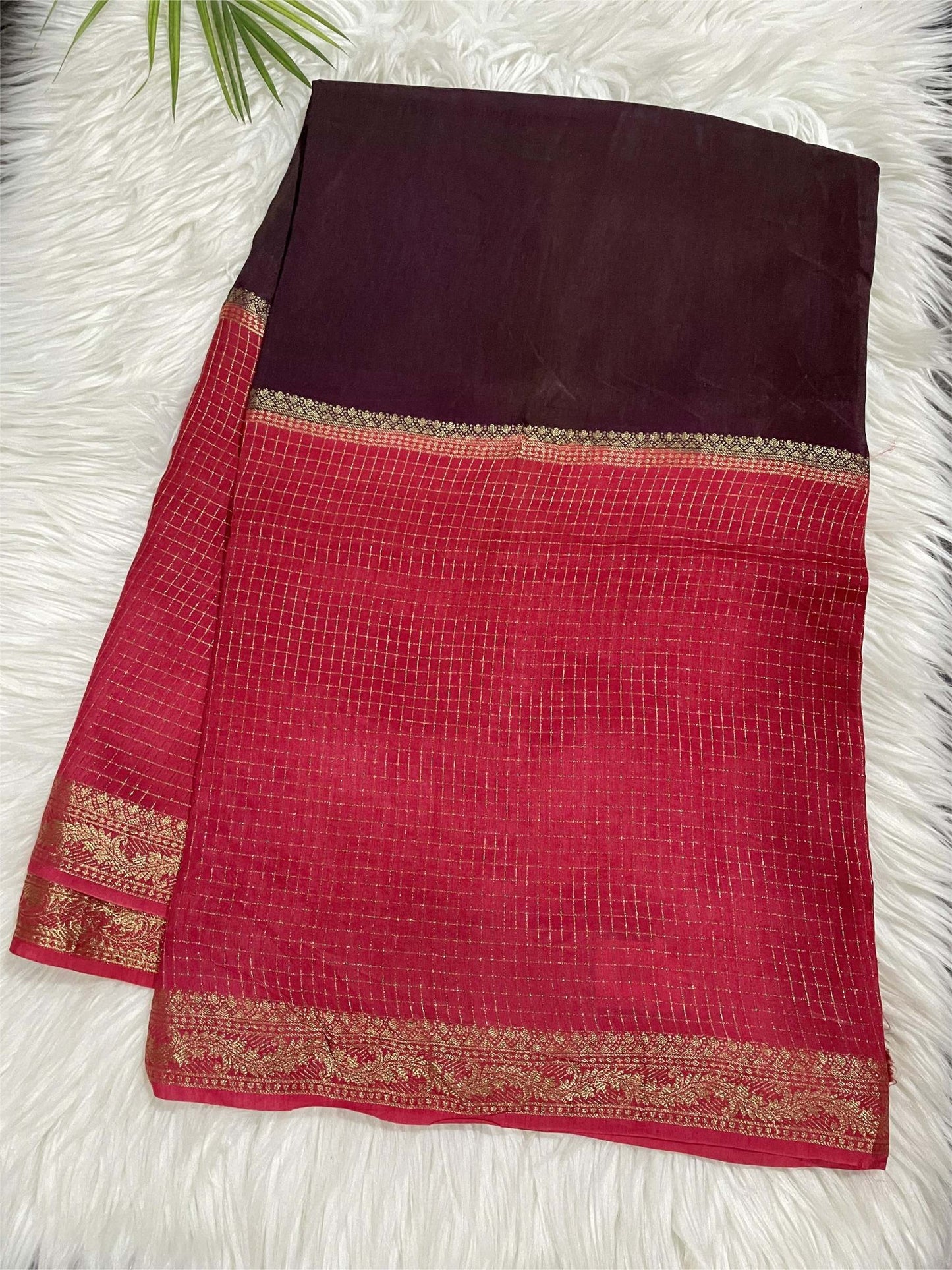 Red and Brown Saree