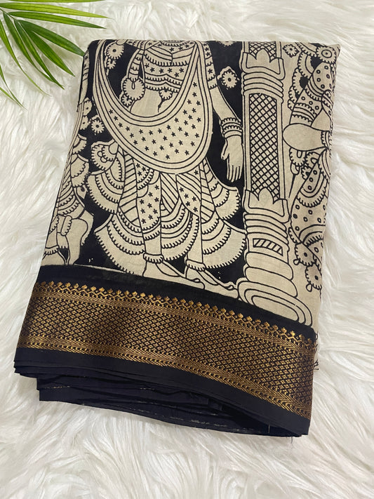 Black Kalamkari Saree