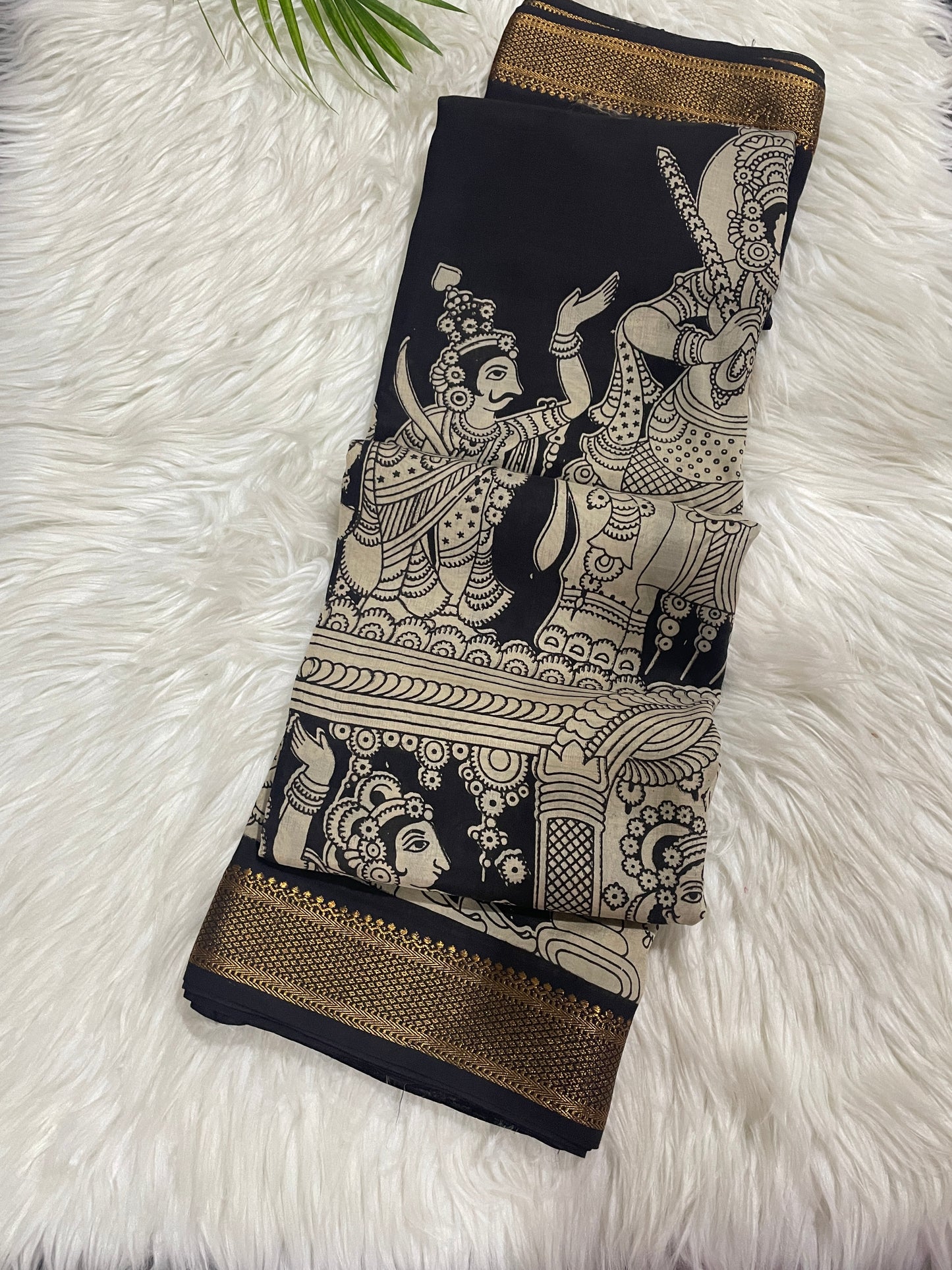 Black Kalamkari Saree