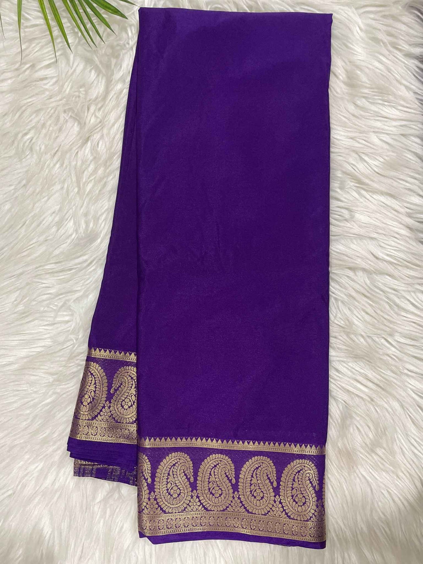 Purple Semi Crepe Saree