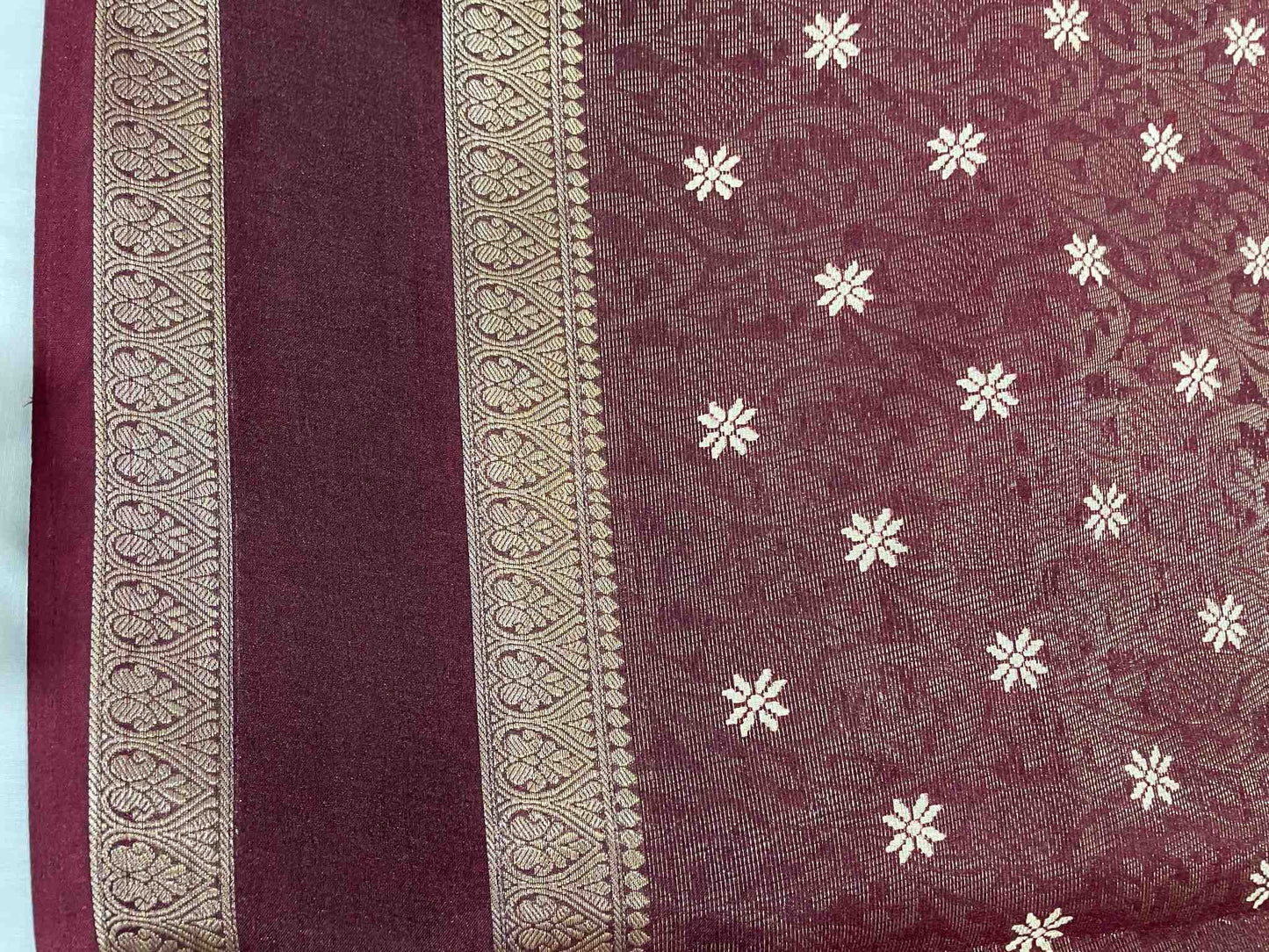 Brinjal Brown Crystal Crepe Saree