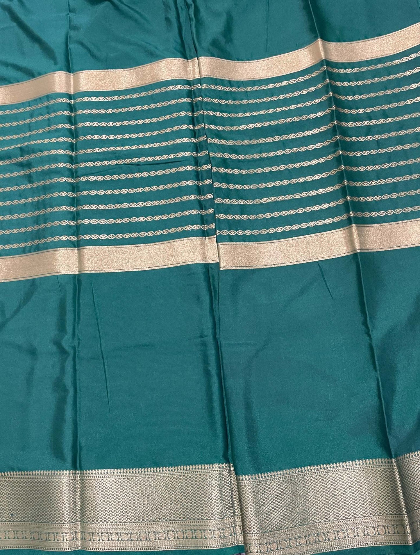 Green Semi Silk Lines Saree