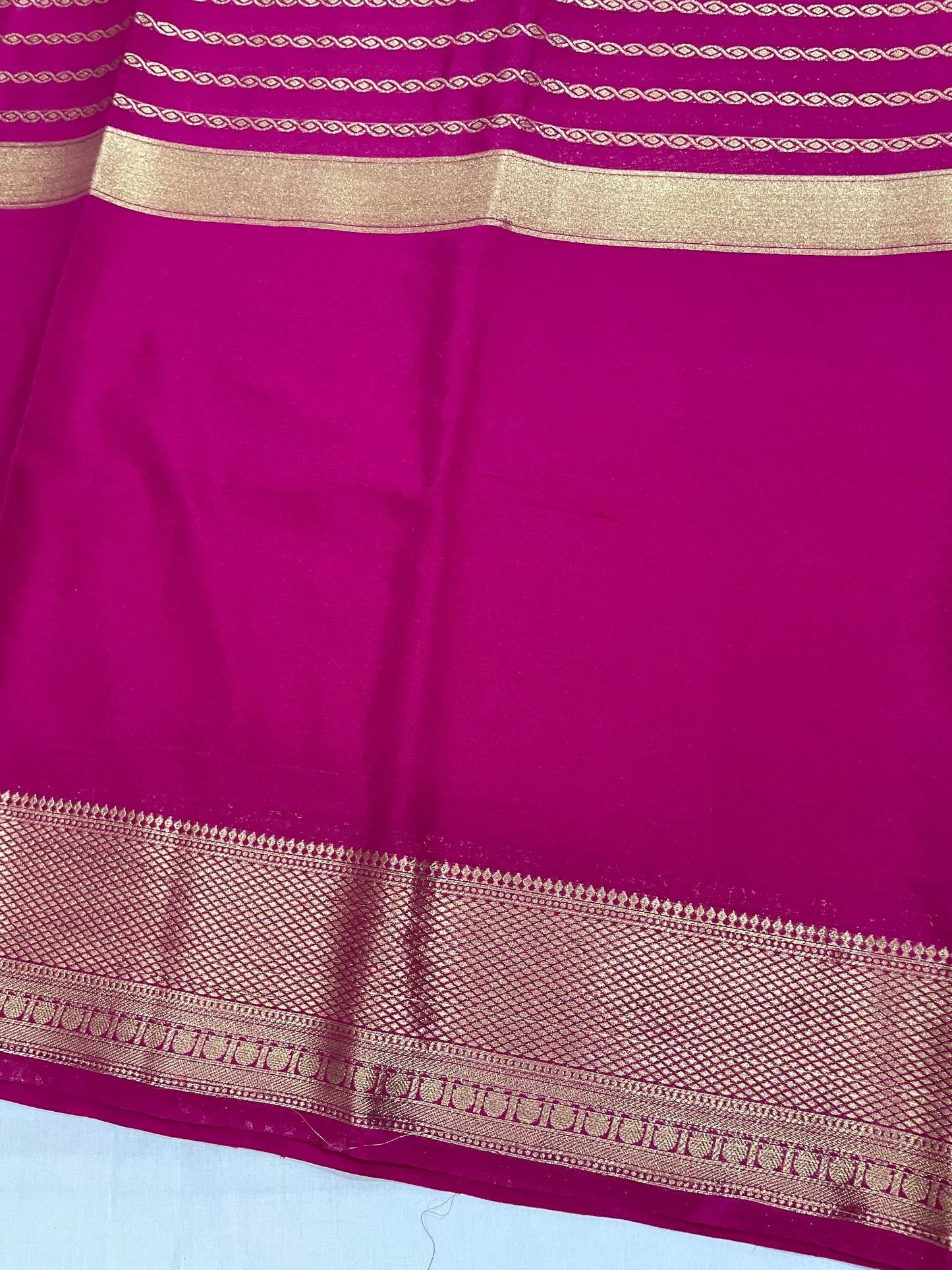 Pink Semi Crape Lines Saree
