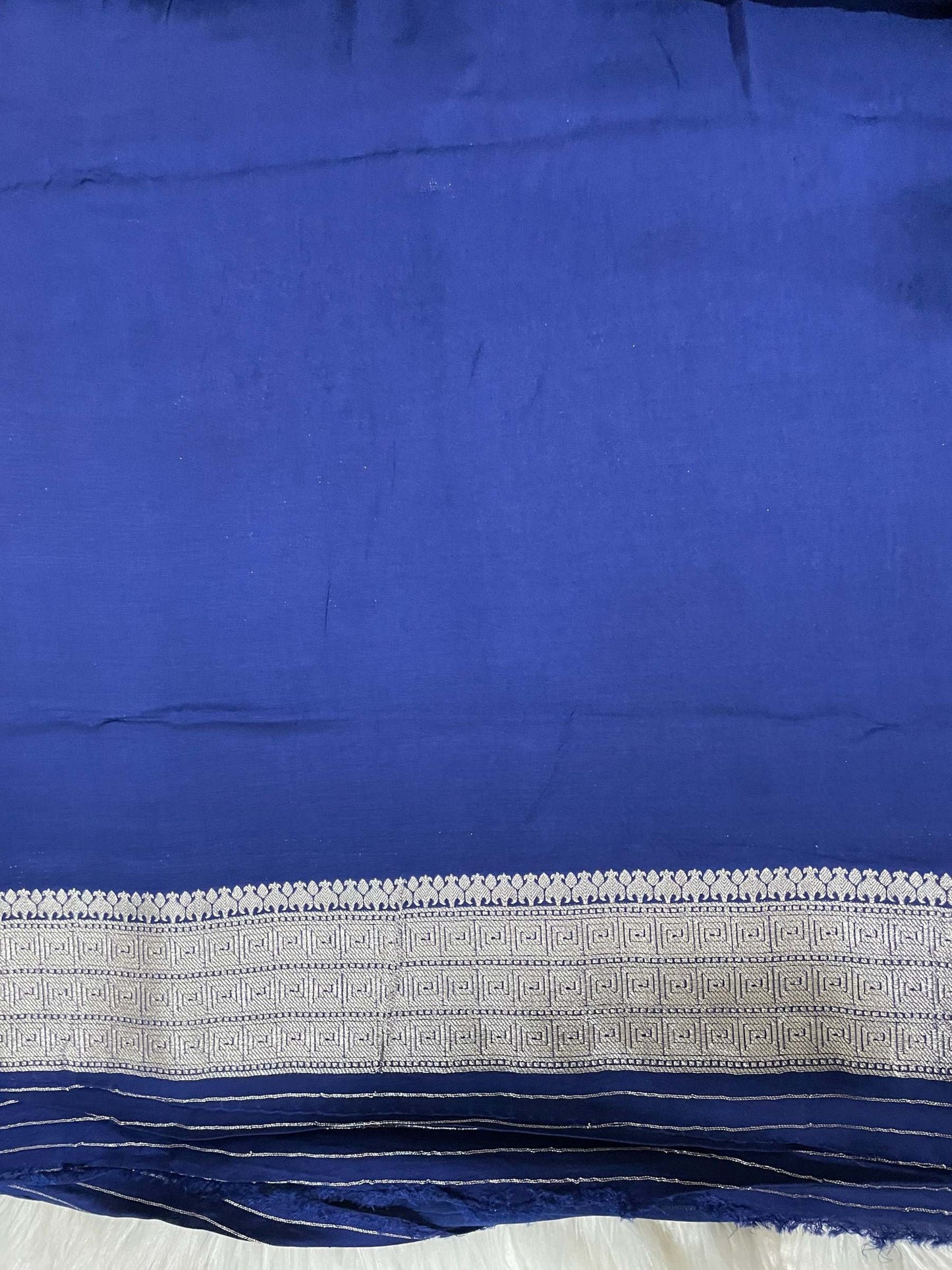 Blue Sparrow Satin Silk Saree