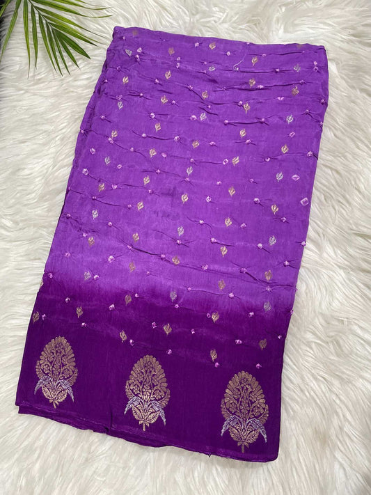 Purple Bandini Saree