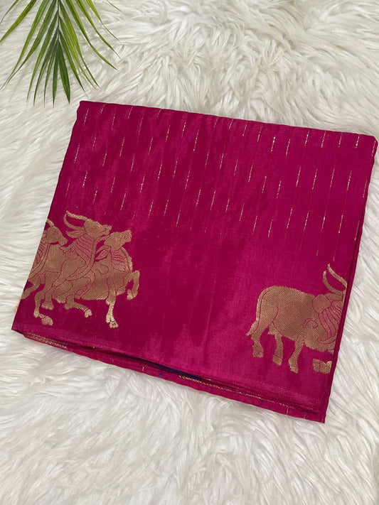 Pink Mashru Silk Nandi Saree