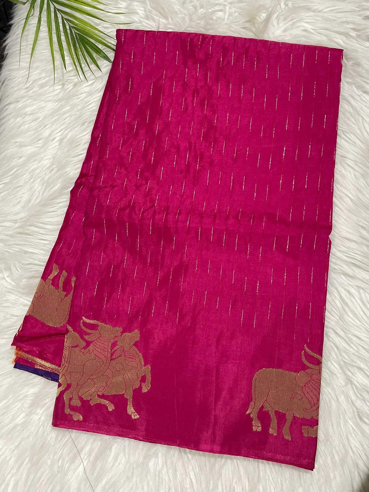 Pink Mashru Silk Nandi Saree