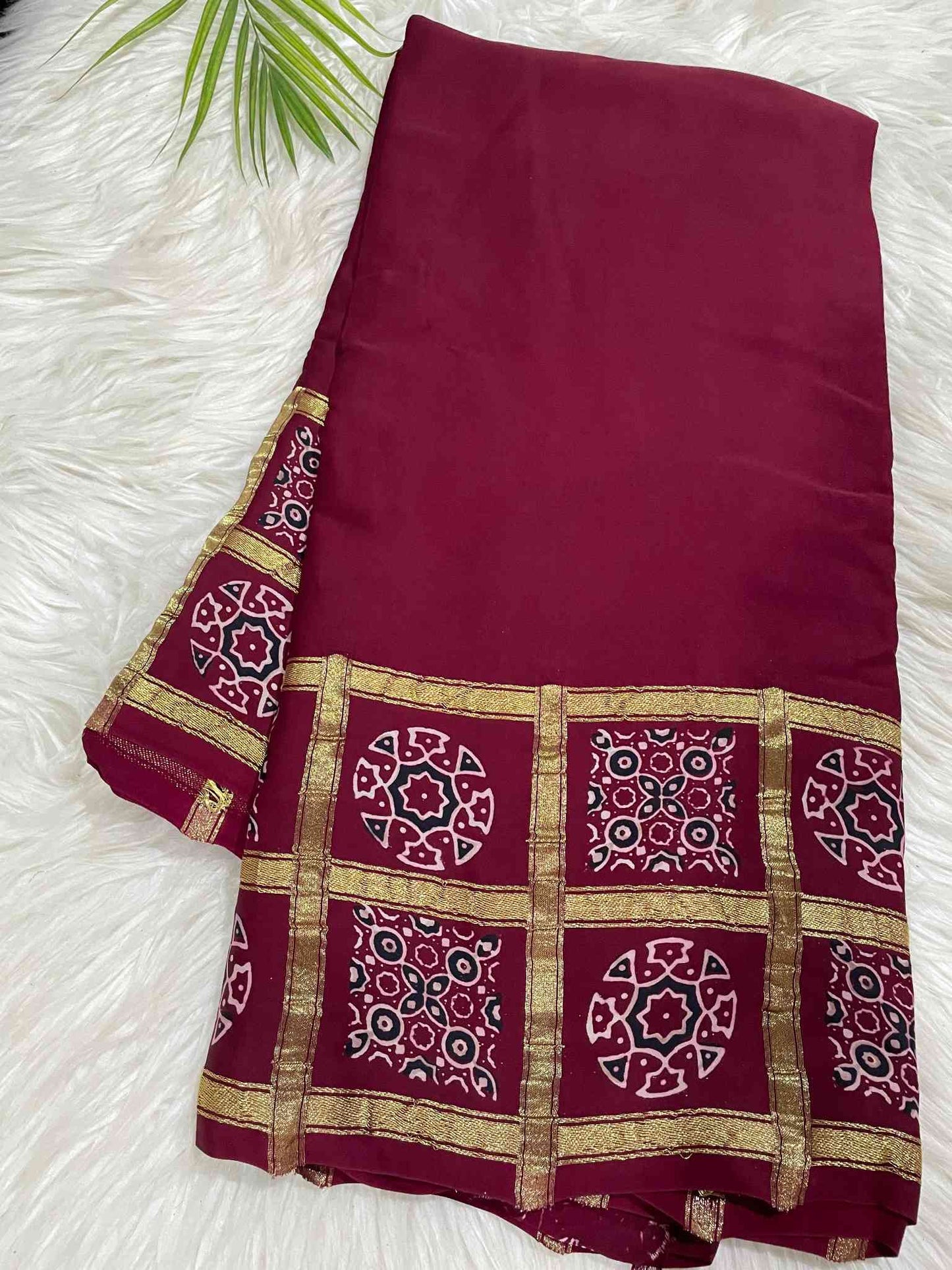 Maroon Gharchola Border Saree