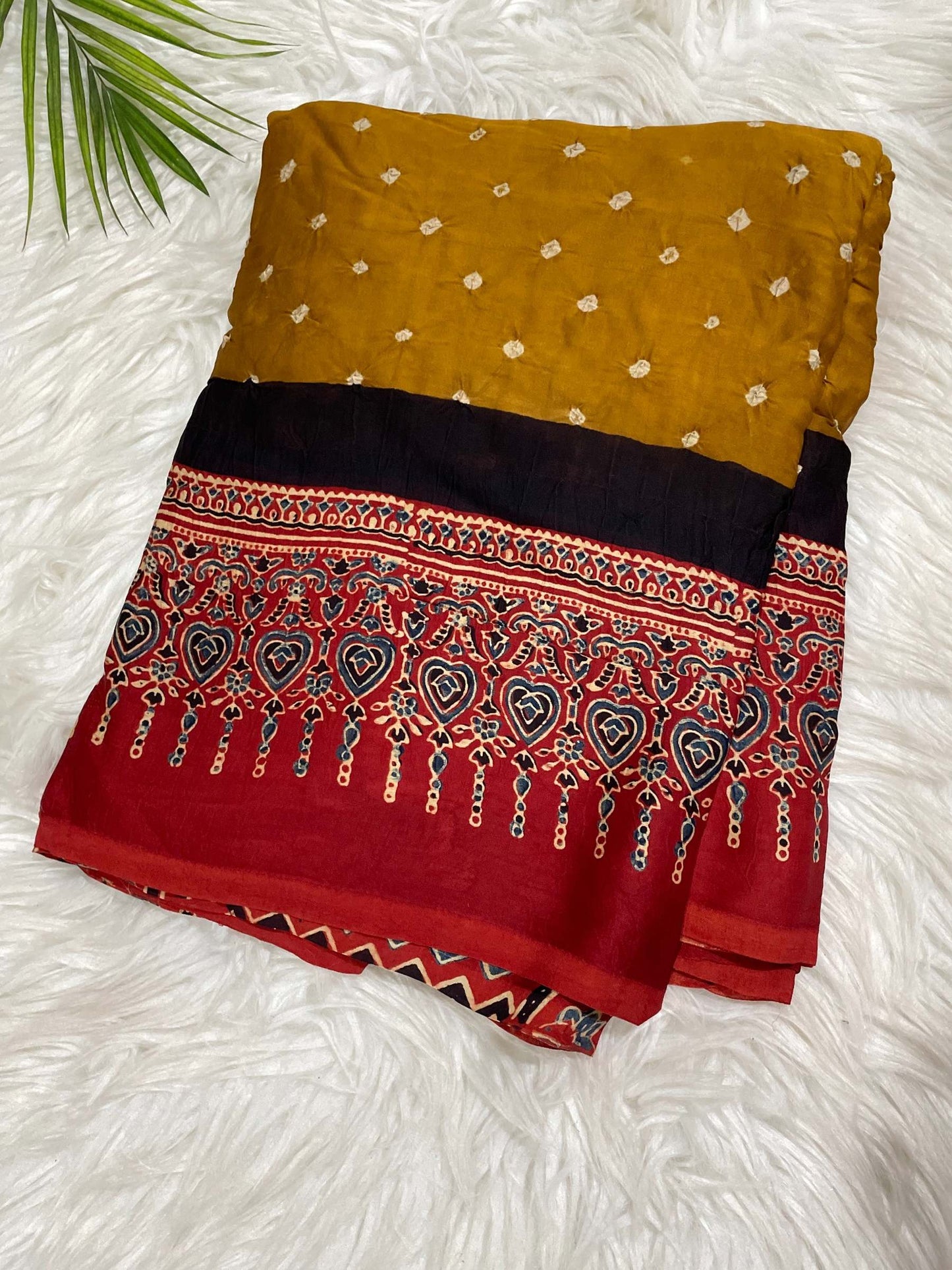 Mustard Yellow Bandini Saree