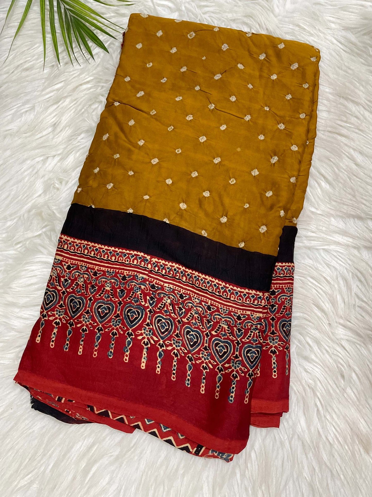 Mustard Yellow Bandini Saree