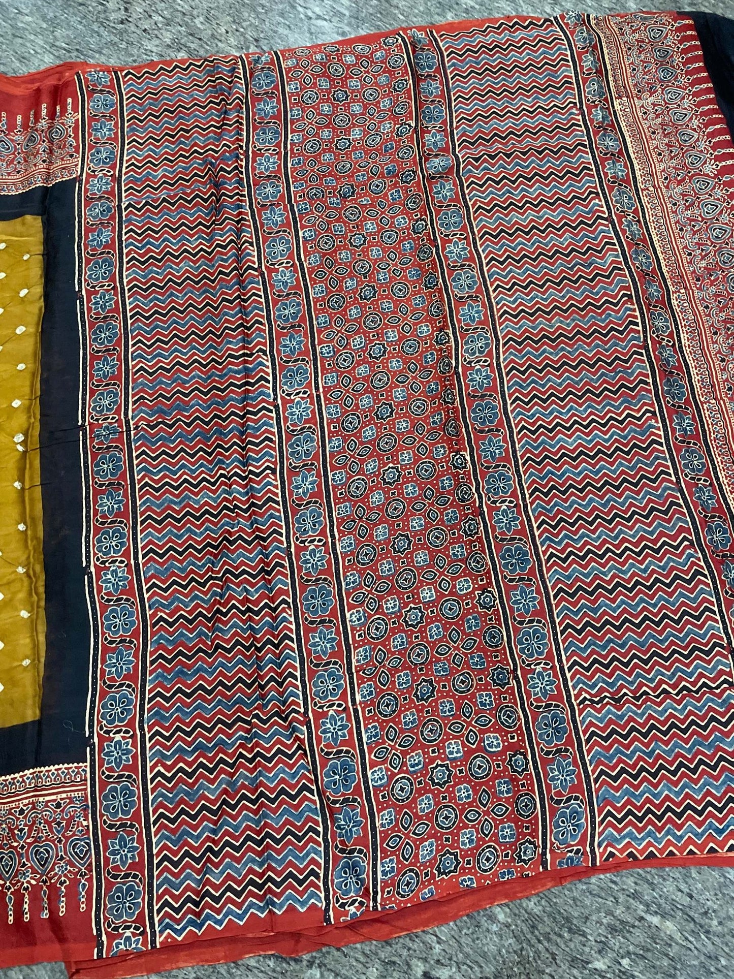 Mustard Yellow Bandini Saree