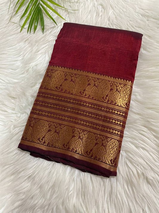 Maroon Mangalagiri Saree