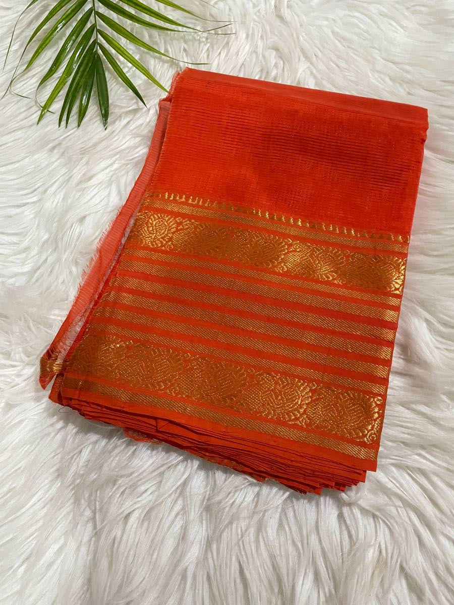 Orange Mangalagiri Saree
