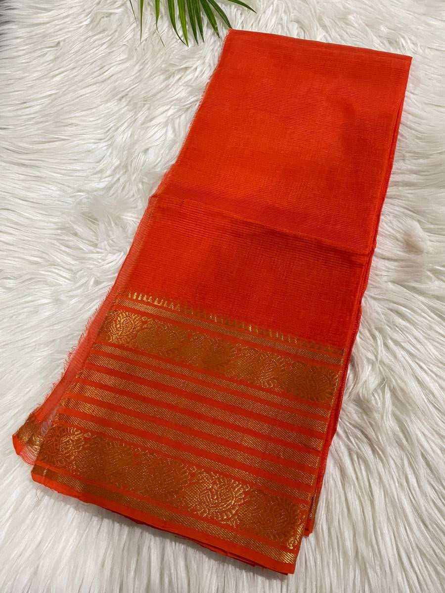 Orange Mangalagiri Saree