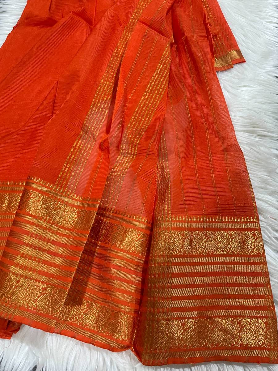 Orange Mangalagiri Saree