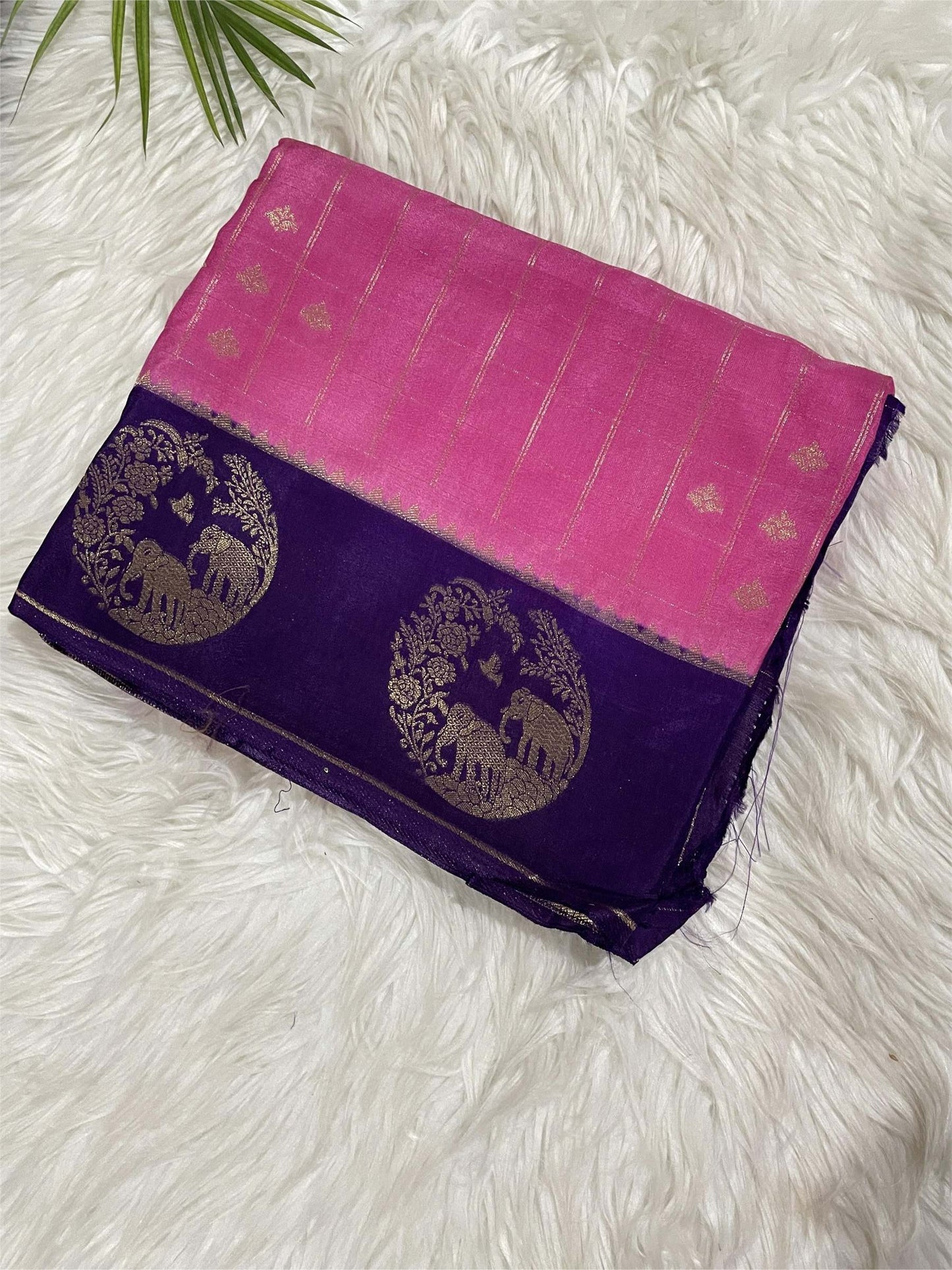 Baby Pink and Purple Saree